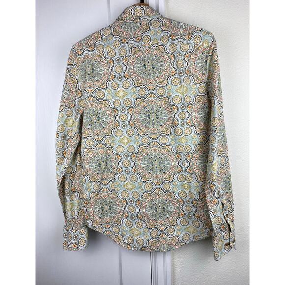 Structure Collection Men's S Slim Fit Cotton Linen Blend Button Up Boho Shirt - Picture 5 of 7